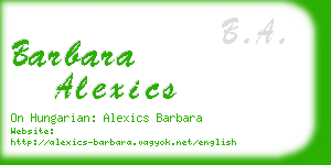 barbara alexics business card